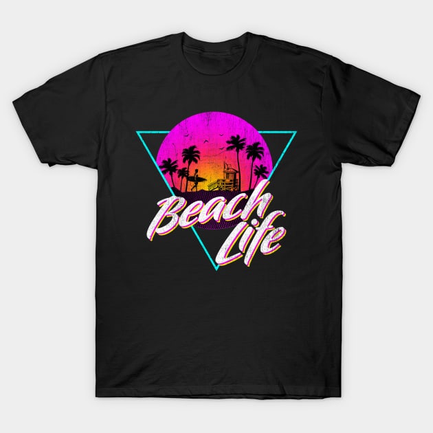 Vintage Fade Beach Life design T-Shirt by Vector Deluxe